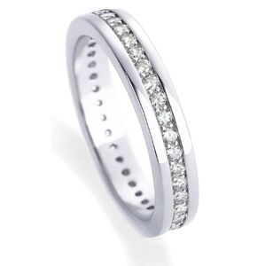 18K Gold Plated Stacking Tiny Cubic Zirconia Dimond Eternity Ring White Gold